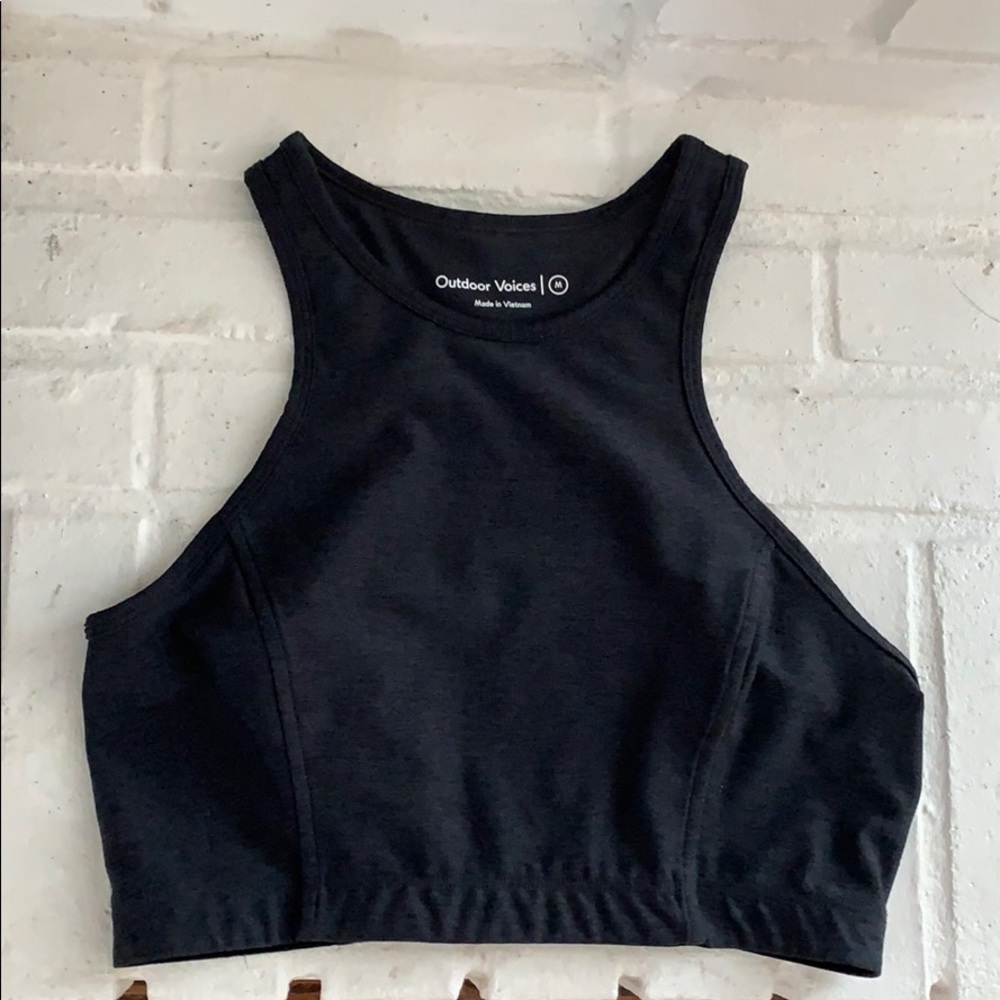 Outdoor Voices Athena charcoal bra